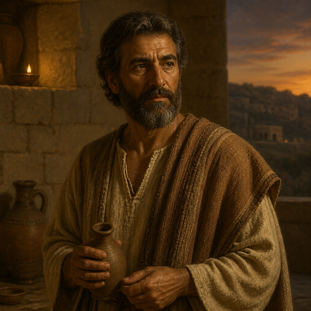 Oil-painting style portrait of Eliezer, Ancestor of Jesus, ancestor of Jesus Christ appearing in the genealogy of Luke