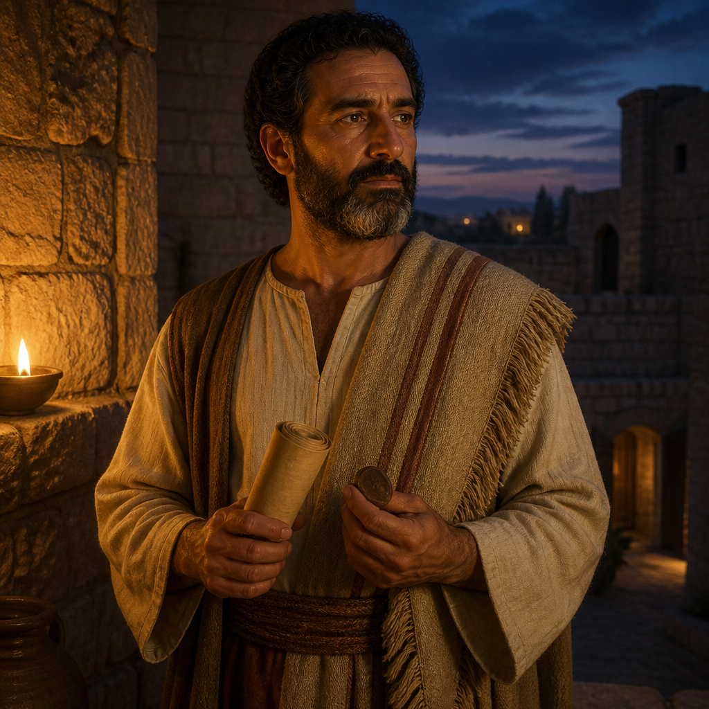 Oil-painting style portrait of Er, Ancestor of Jesus, Ancestor of Jesus Christ listed in the Gospel of Luke