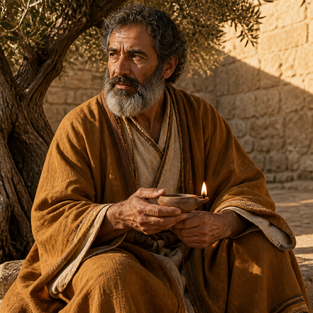 Oil-painting style portrait of Jorim, Ancestor of Jesus Christ mentioned in the Gospel of Luke