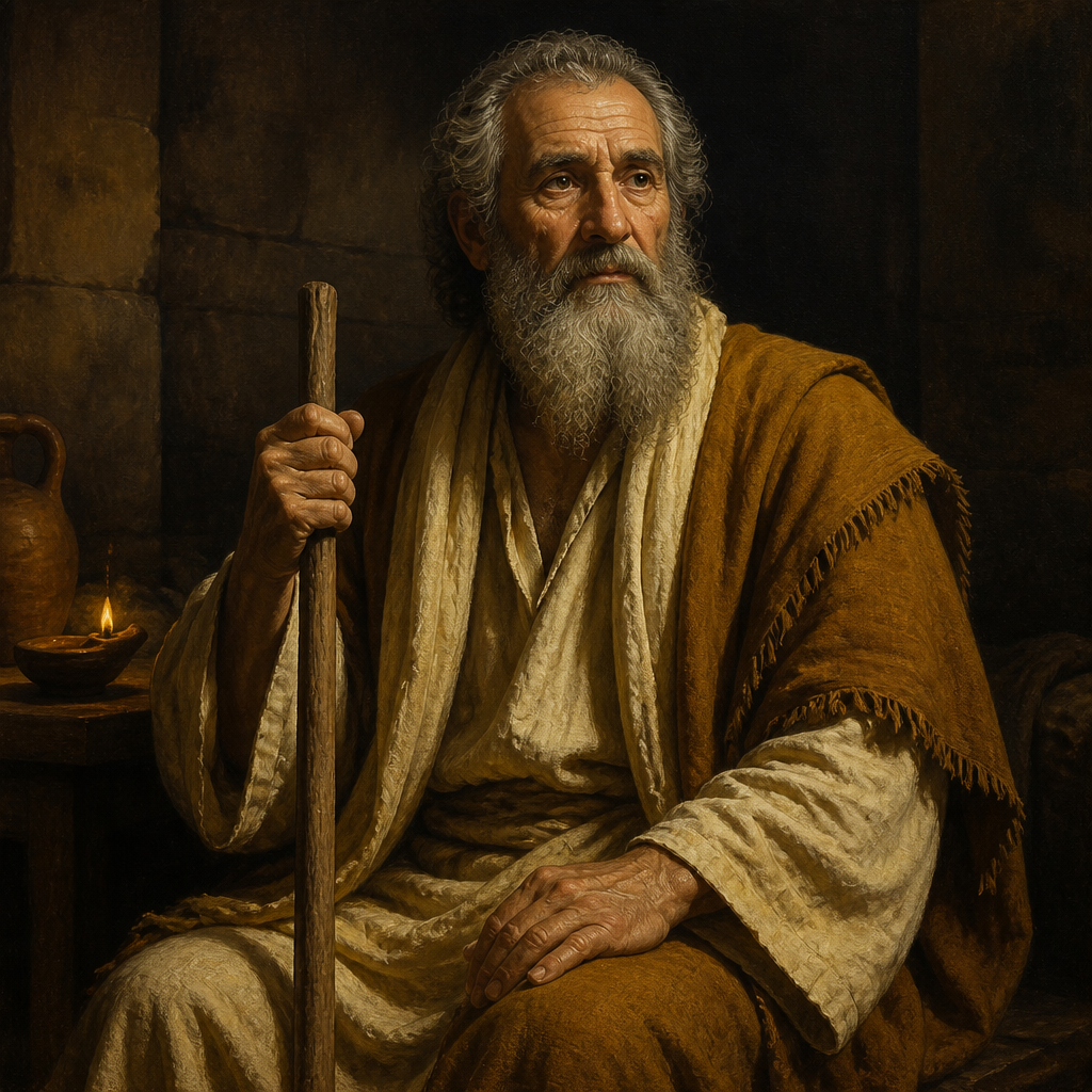 Oil-painting style portrait of Eliud, Ancestor of Jesus Christ in the genealogy provided by the Gospel of Matthew