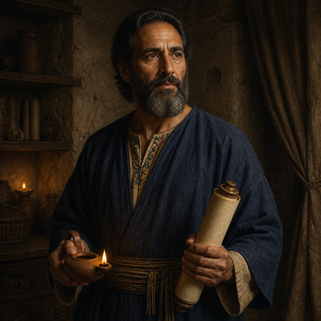 Oil-painting style portrait of Joda, Ancestor of Jesus Christ mentioned in the Gospel of Luke