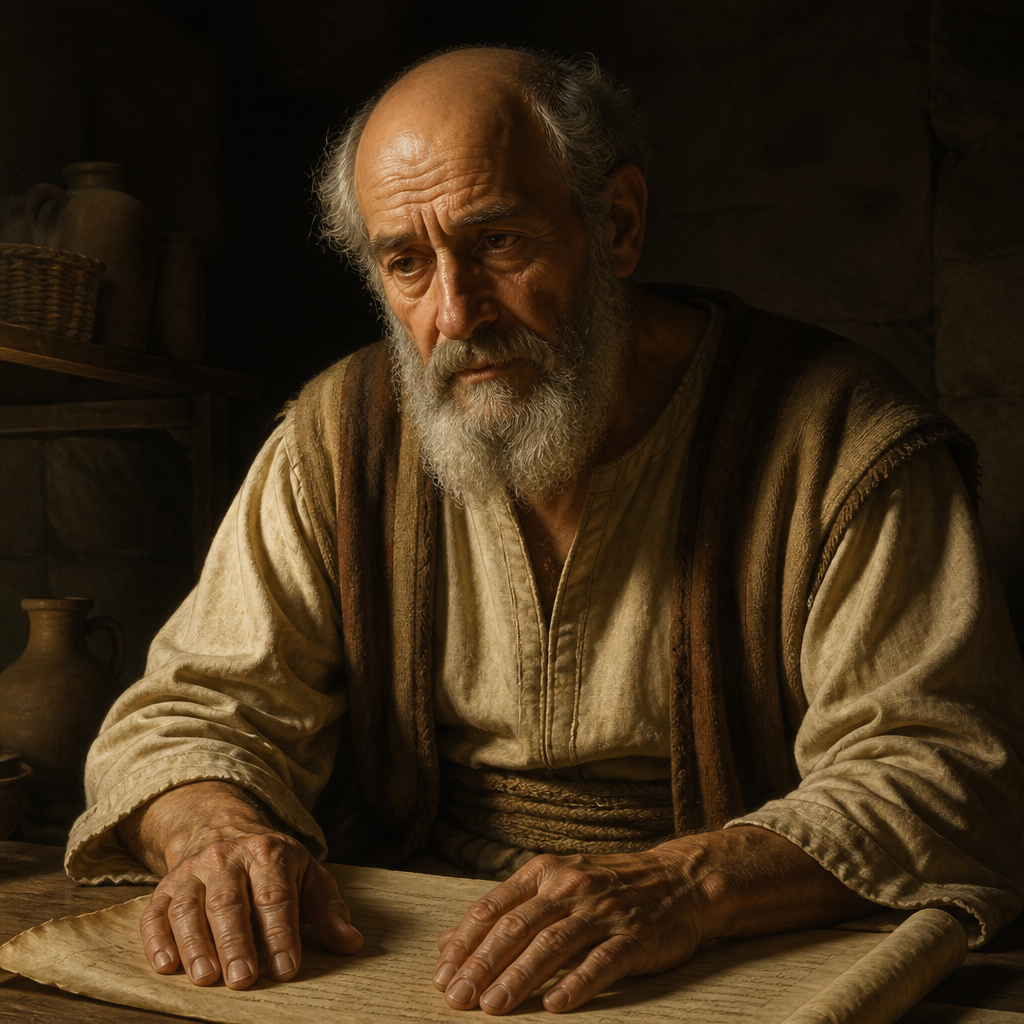 Oil-painting style portrait of Josech, ancestor of Jesus Christ listed in the Gospel of Luke