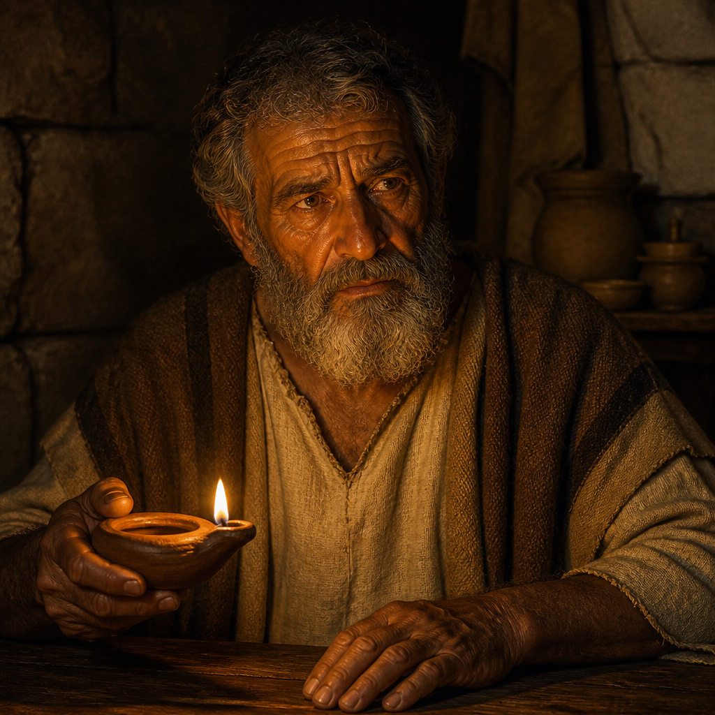 Oil-painting style portrait of Mattathias, Ancestor of Jesus, ancestor of Jesus Christ appearing in the Gospel of Luke