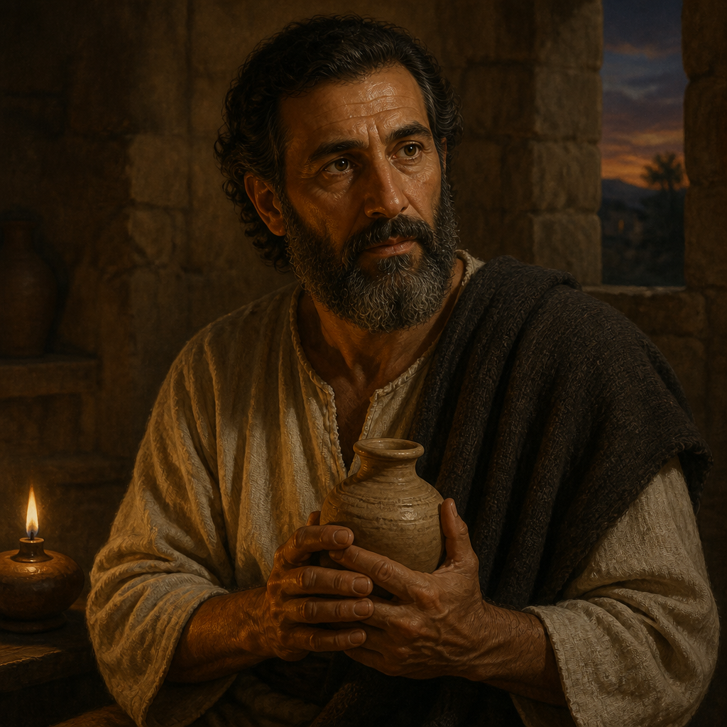 Oil-painting style portrait of Naggai, Ancestor of Jesus Christ listed in the Gospel of Luke