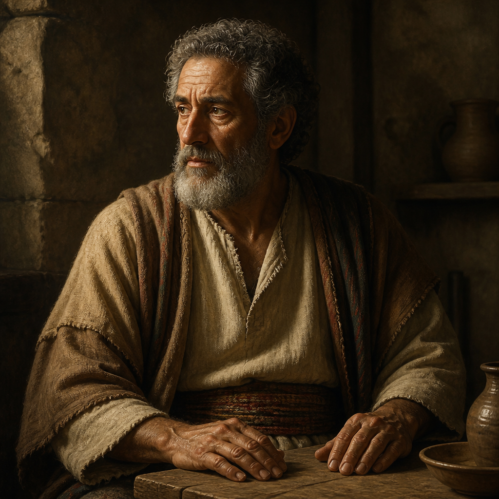 Oil-painting style portrait of Matthan, Ancestor of Jesus, Grandfather of Joseph and ancestor in the genealogy of Jesus