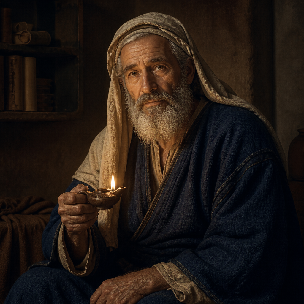 Oil-painting style portrait of Jacob, the Father of Joseph, father of Joseph and ancestor in the genealogy of Jesus