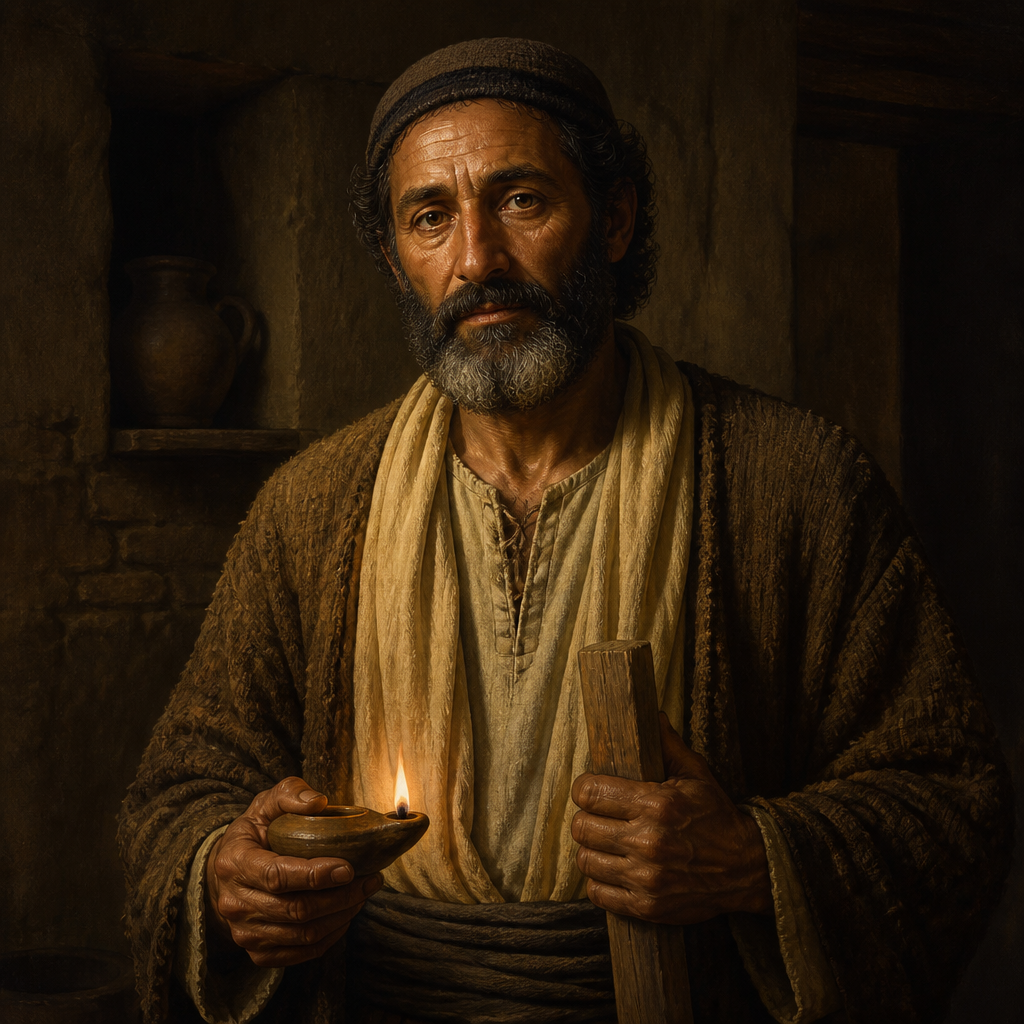 Oil-painting style portrait of An Unnamed Son of Jacob in Jesus' Genealogy, father of Joseph and son of Jacob in the genealogy of Jesus