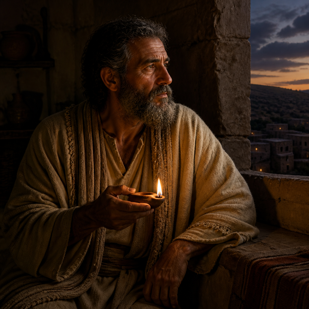 Oil-painting style portrait of An Unnamed Ancestor in Jesus' Genealogy, Ancestor in the genealogical line of Jesus Christ