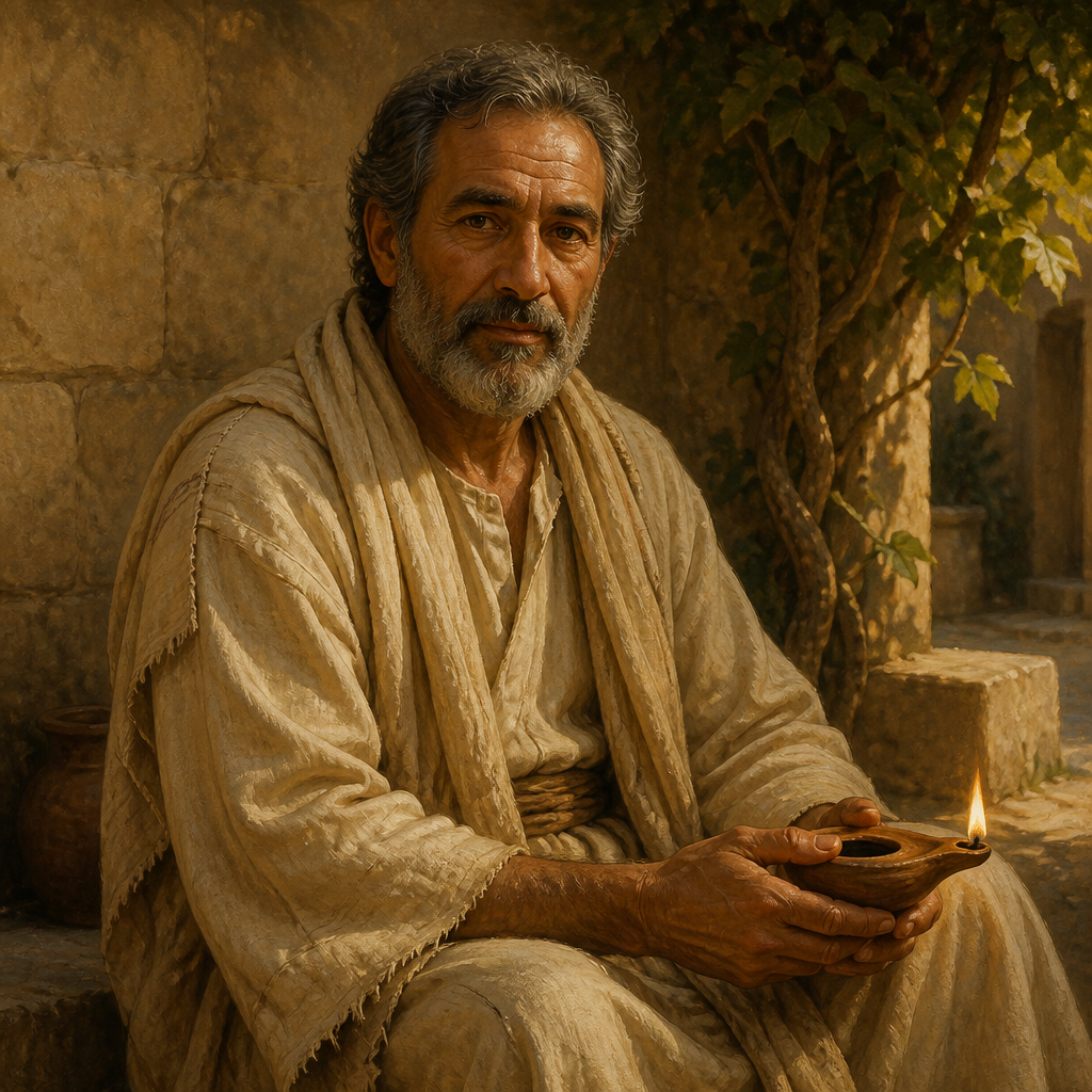 Oil-painting style portrait of Jacob, the Father of Joseph in the Genealogy of Jesus, Father of Joseph and legal ancestor of Jesus Christ
