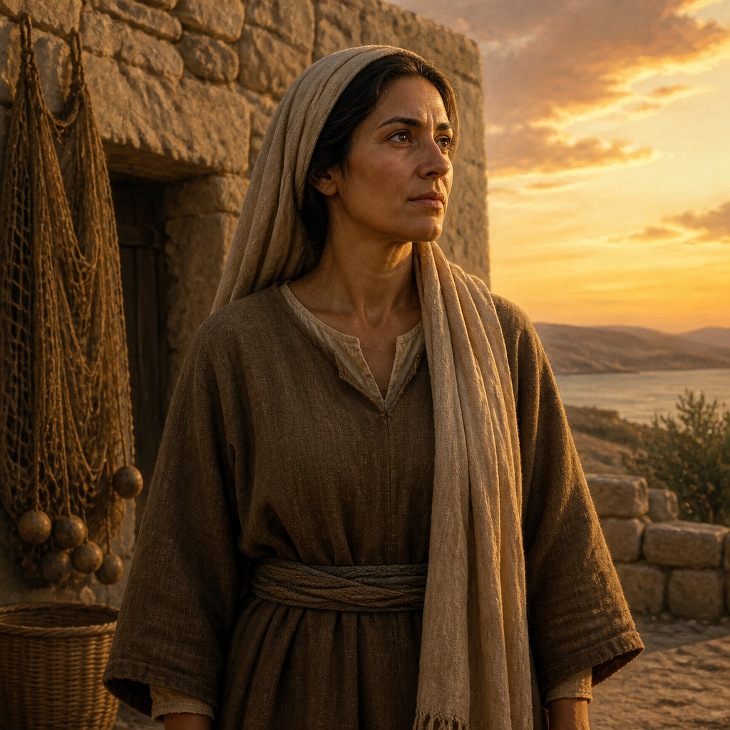 Oil-painting style portrait of Wife of Peter, wife of the Apostle Peter who accompanied him on his missionary travels