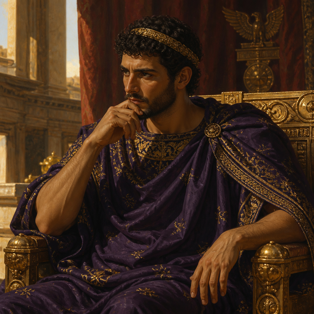 Oil-painting style portrait of Agrippa, King of the Herodian dynasty who heard Paul's defense in Acts 26