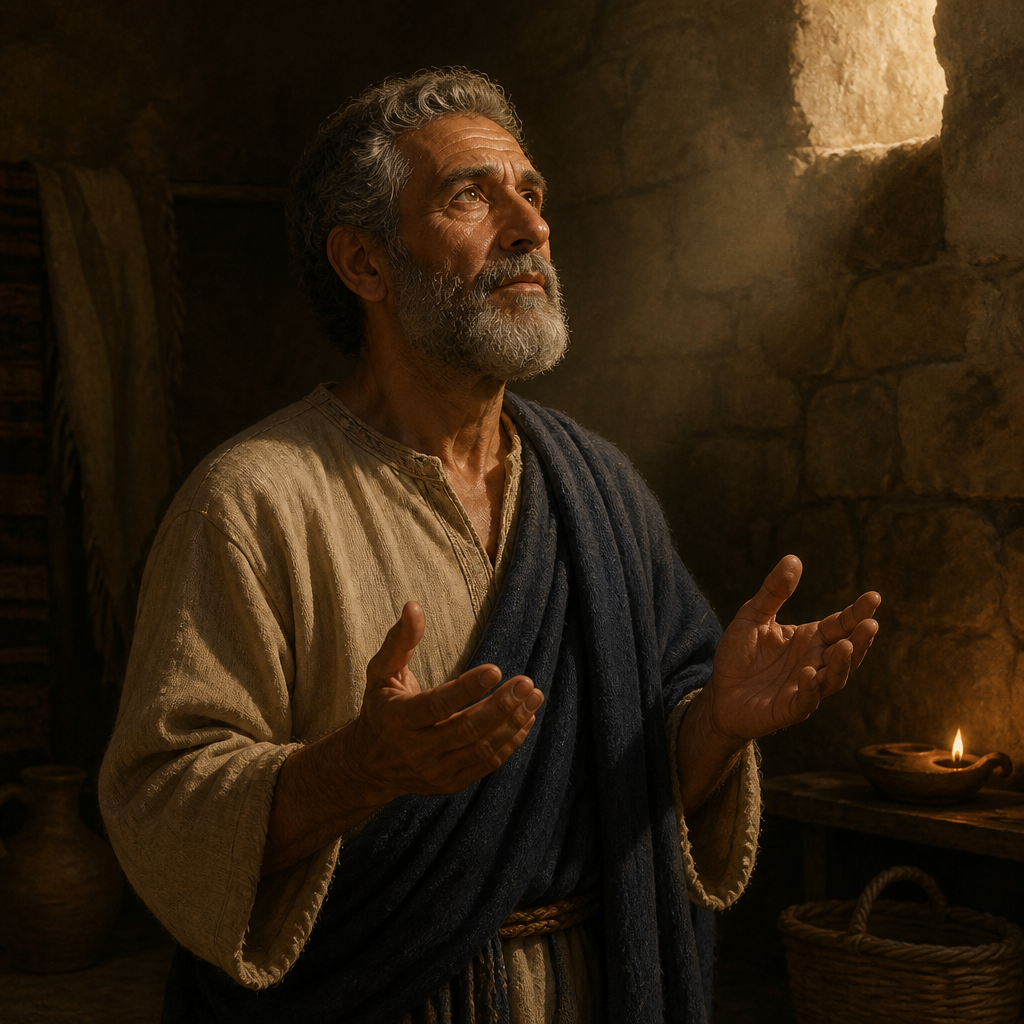 Oil-painting style portrait of Ananias of Damascus, Disciple who restored the sight of Saul of Tarsus and baptized him
