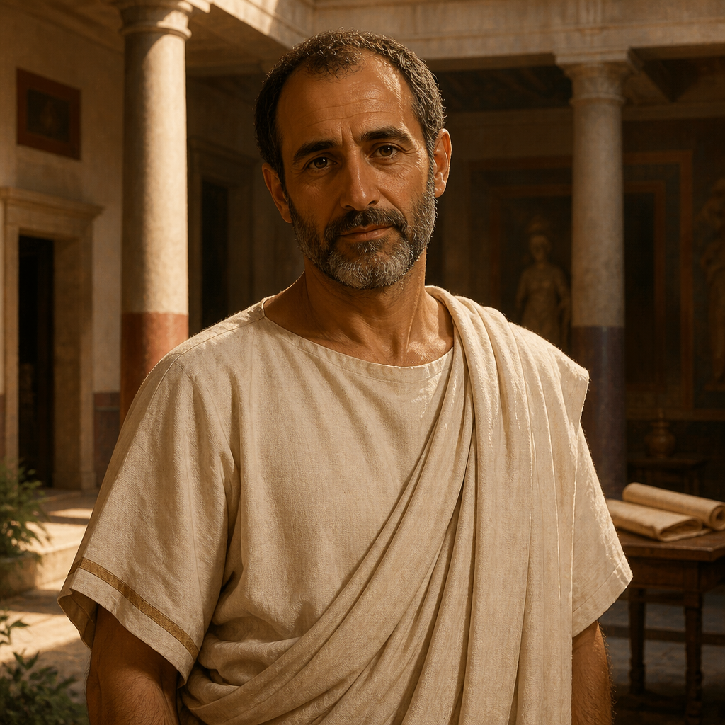 Oil-painting style portrait of Epaenetus, First convert to Christ in the Roman province of Asia