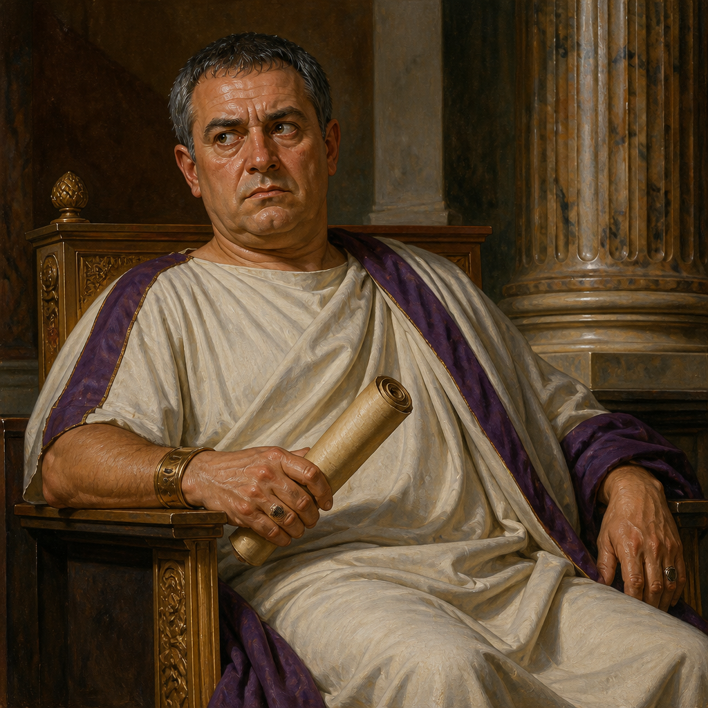 Oil-painting style portrait of Felix, Roman governor who imprisoned the Apostle Paul for two years in Caesarea
