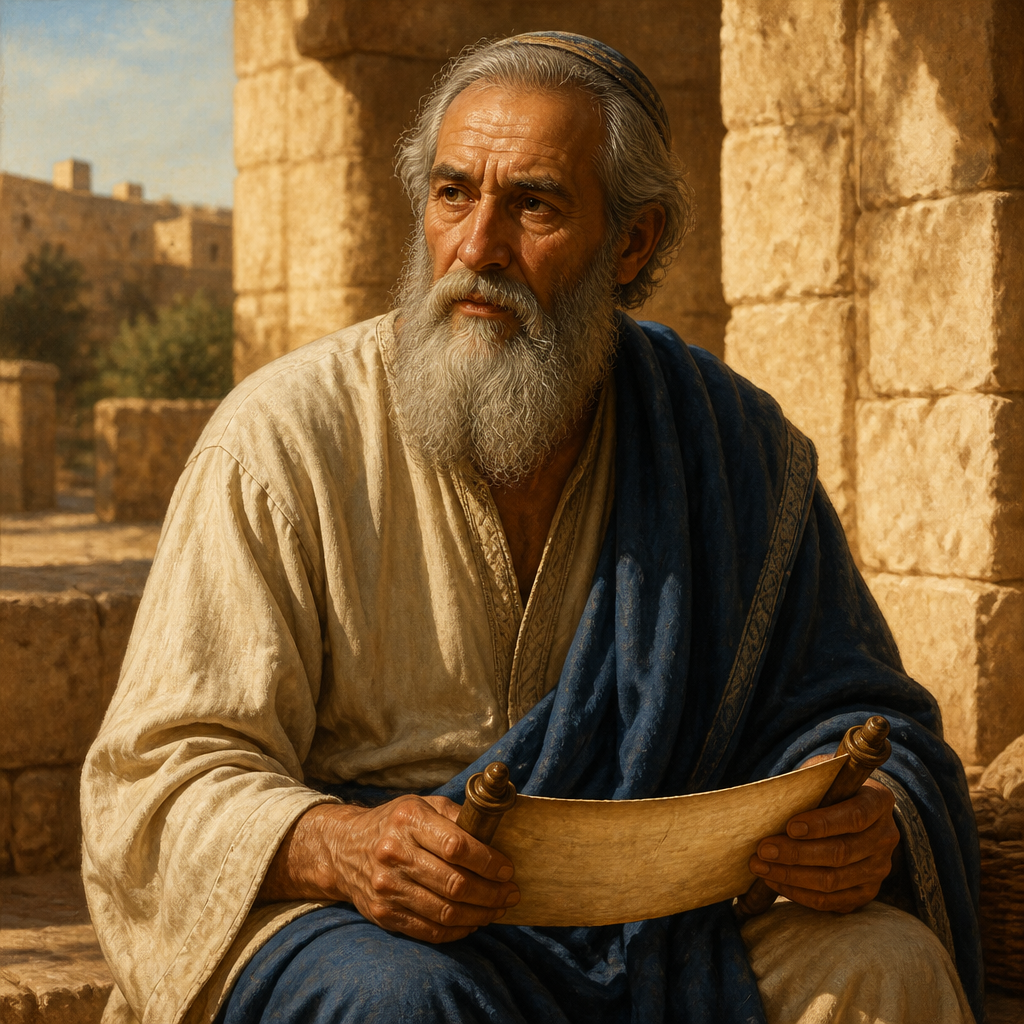 Oil-painting style portrait of Heli, Grandfather of Jesus who establishes the biological Davidic lineage in the Gospel of Luke