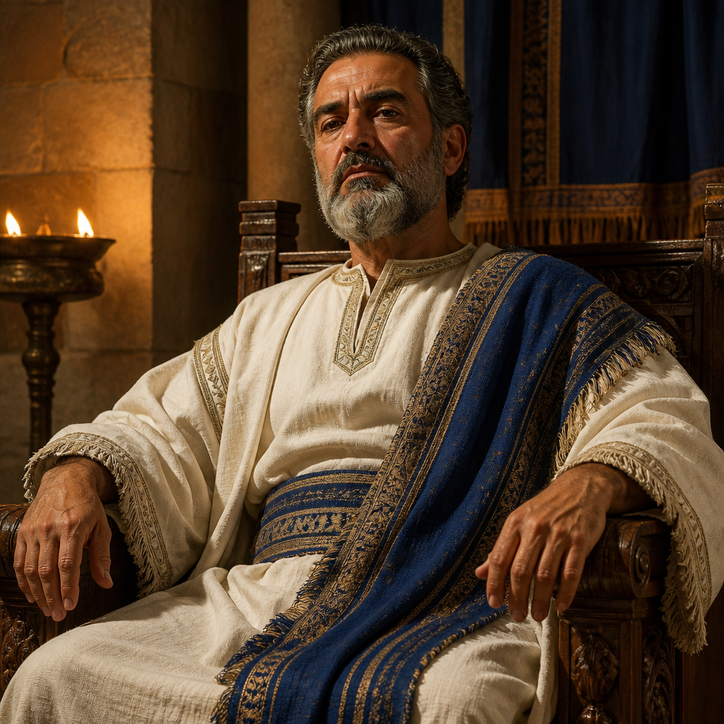 Oil-painting style portrait of John, Member of the High Priest's Family, Member of the high priest's family who presided over the trial of Peter and John