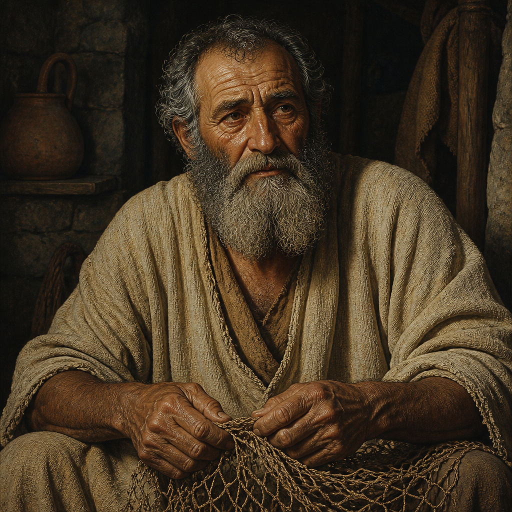 Oil-painting style portrait of John, Father of Simon Peter, Father of the apostles Simon Peter and Andrew
