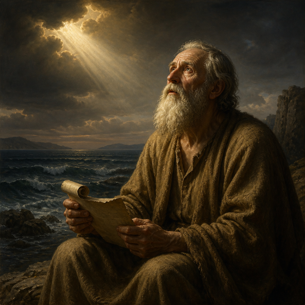 Oil-painting style portrait of John, Son of Zebedee and Apostle, Apostle and brother of James who received the visions of Revelation