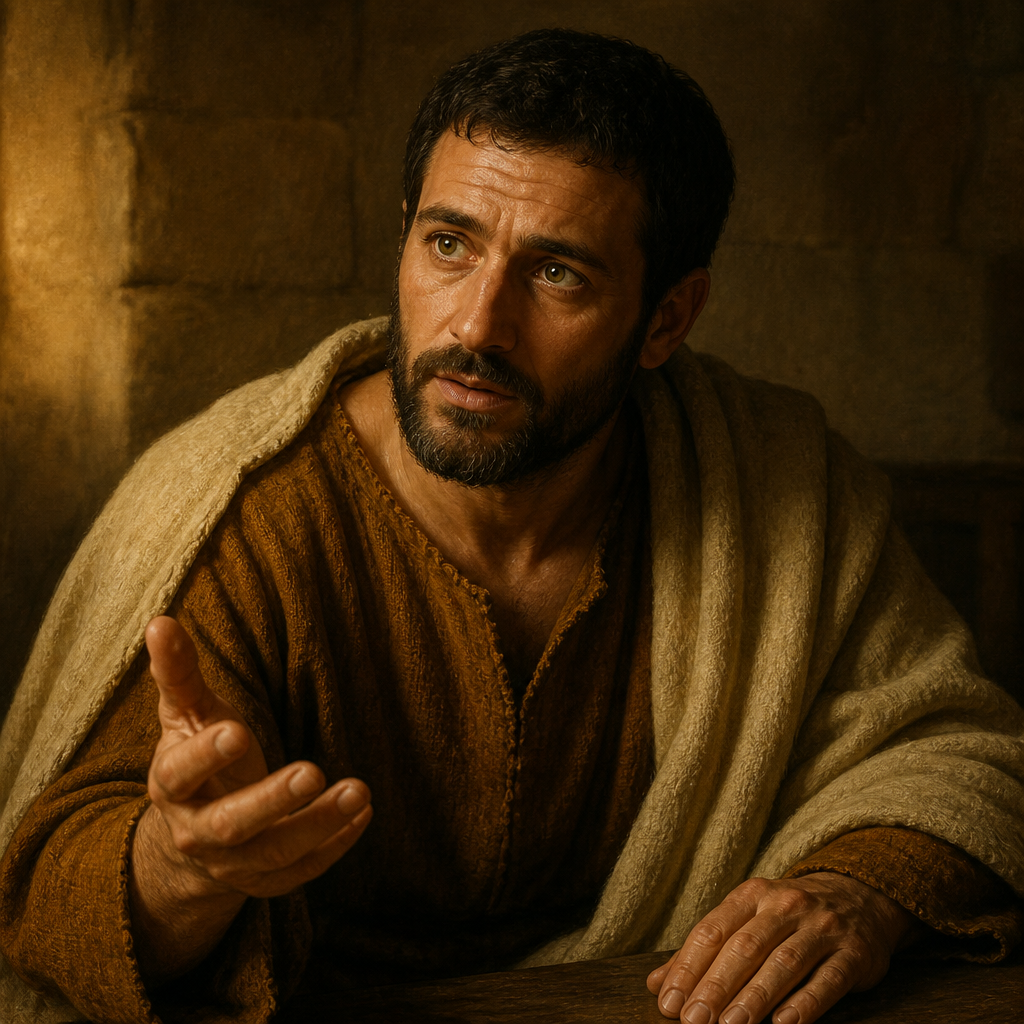 Oil-painting style portrait of Judas son of James, Apostle of Jesus Christ also known as Thaddaeus who questioned Jesus during the Last Supper
