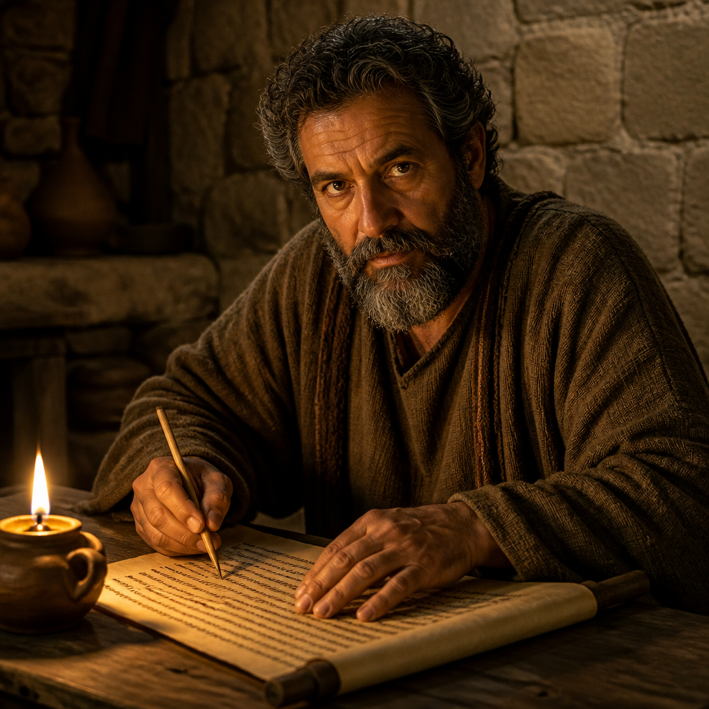Oil-painting style portrait of Jude, Brother of Jesus and author of the New Testament Epistle of Jude