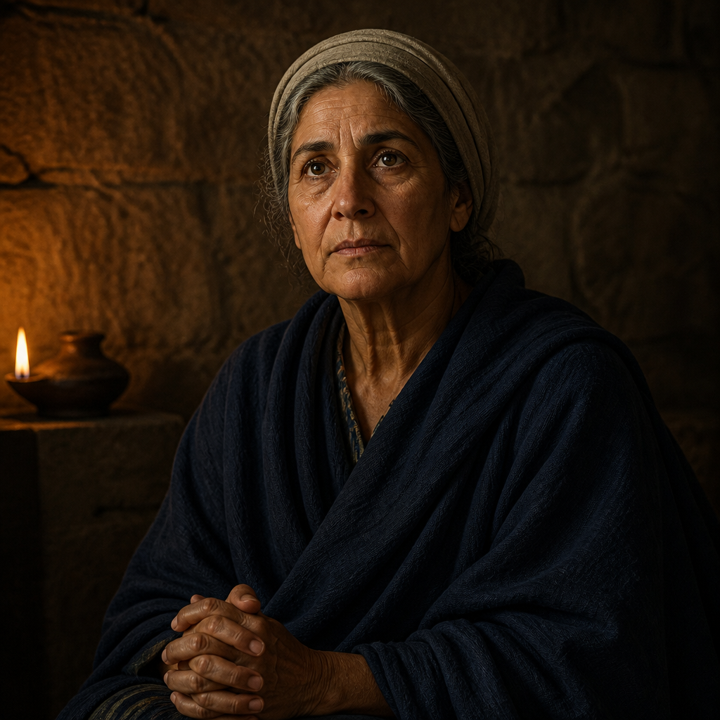 Oil-painting style portrait of Junia, Jewish Christian woman described as outstanding among the apostles and a fellow prisoner of Paul