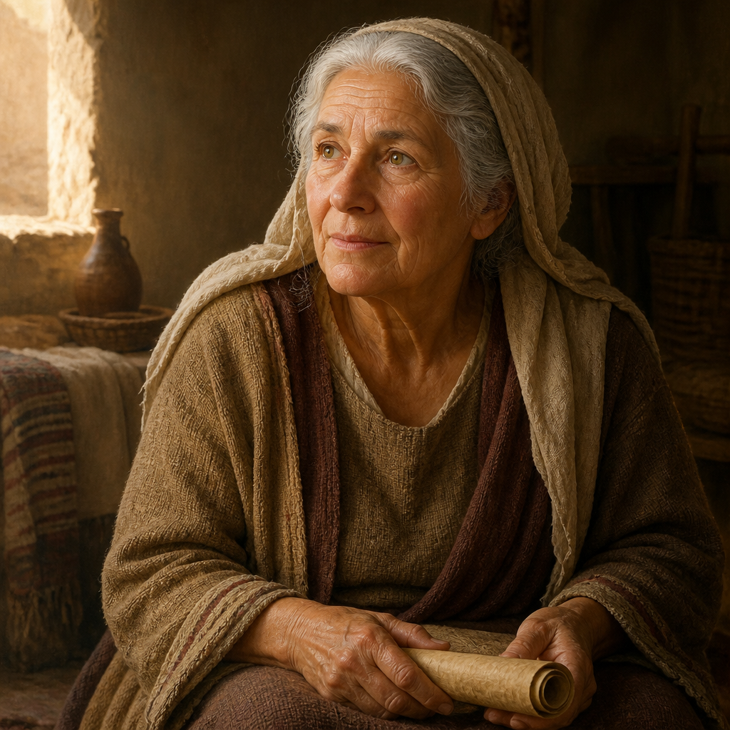 Oil-painting style portrait of Lois, Grandmother of Timothy noted for her sincere faith