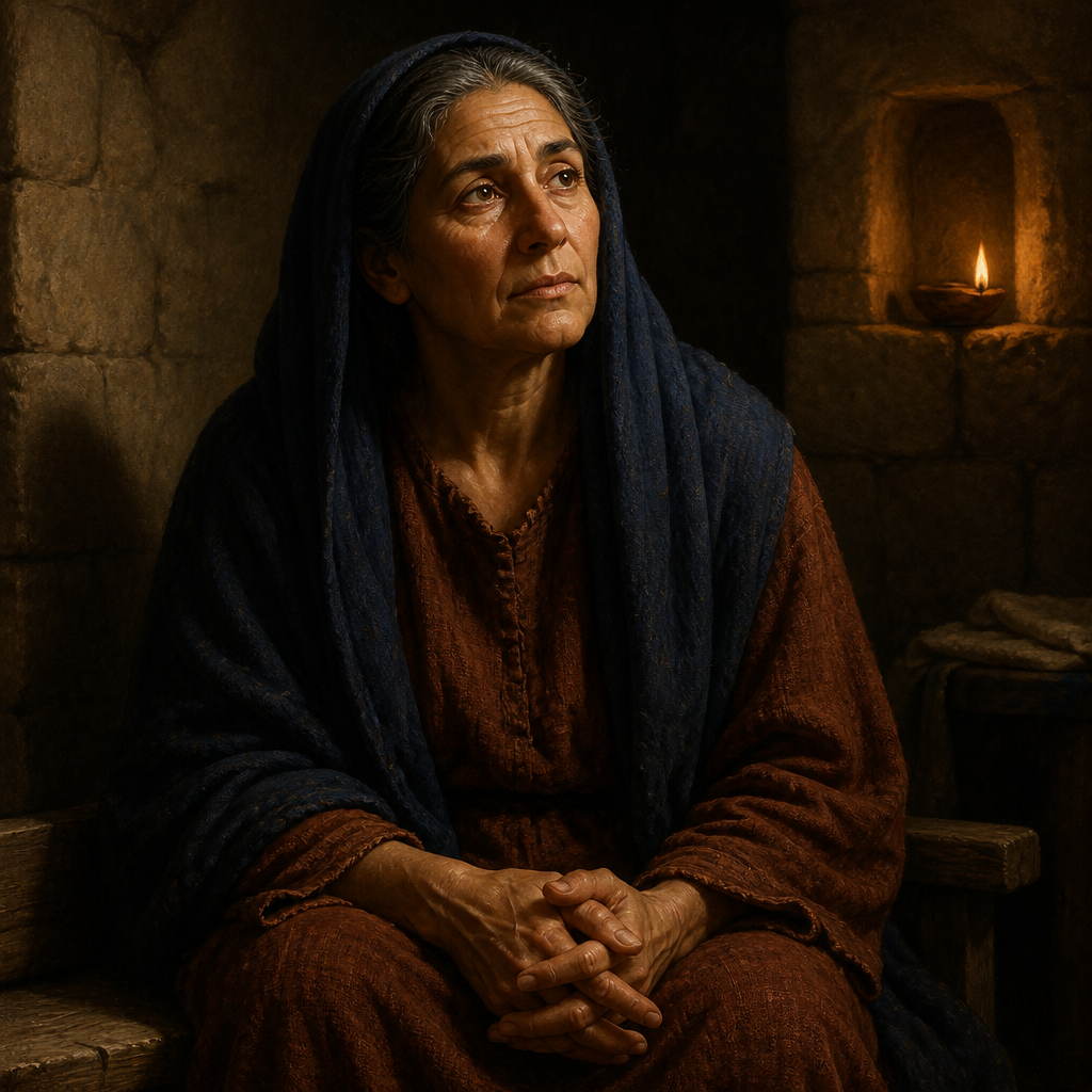 Oil-painting style portrait of Mary, Mother of Jesus, Mother of Jesus who conceived by the Holy Spirit