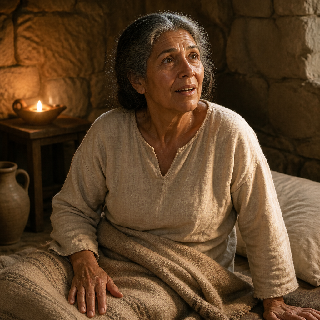Oil-painting style portrait of Mother-in-law of Peter, Woman healed of a fever by Jesus in Peter's home