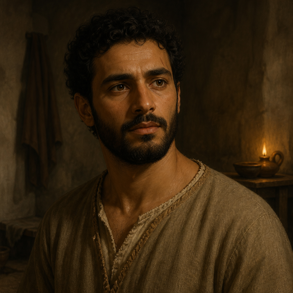 Oil-painting style portrait of Rufus, Son of Simon of Cyrene, son of Simon of Cyrene and brother of Alexander