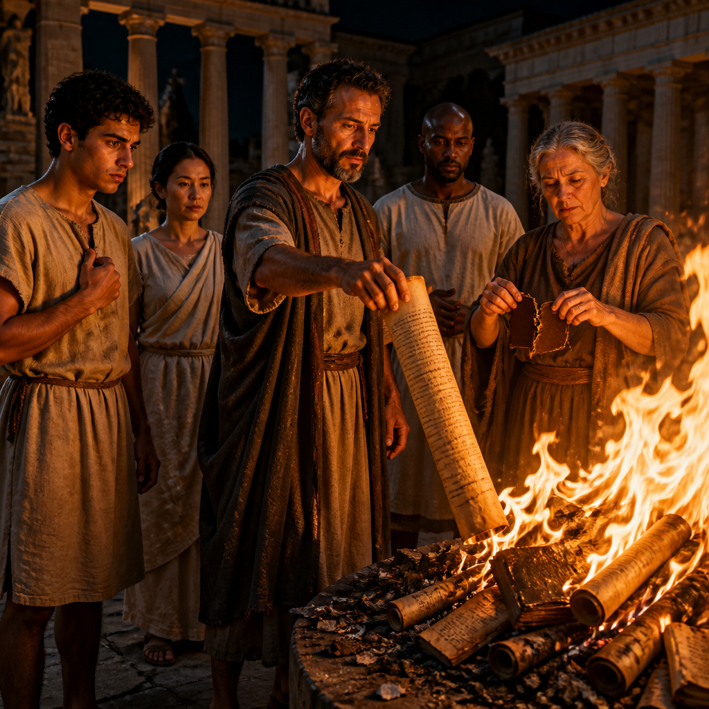 Portrait of The Ephesians Who Burned Their Magic Books