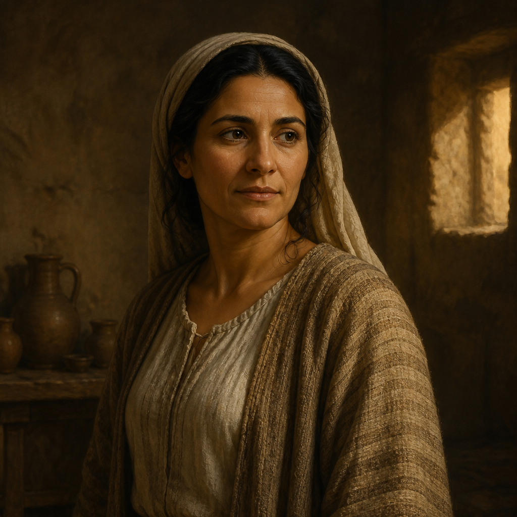 Oil-painting style portrait of Ezekiel's Wife, Wife of the prophet Ezekiel whose death was a sign to Israel