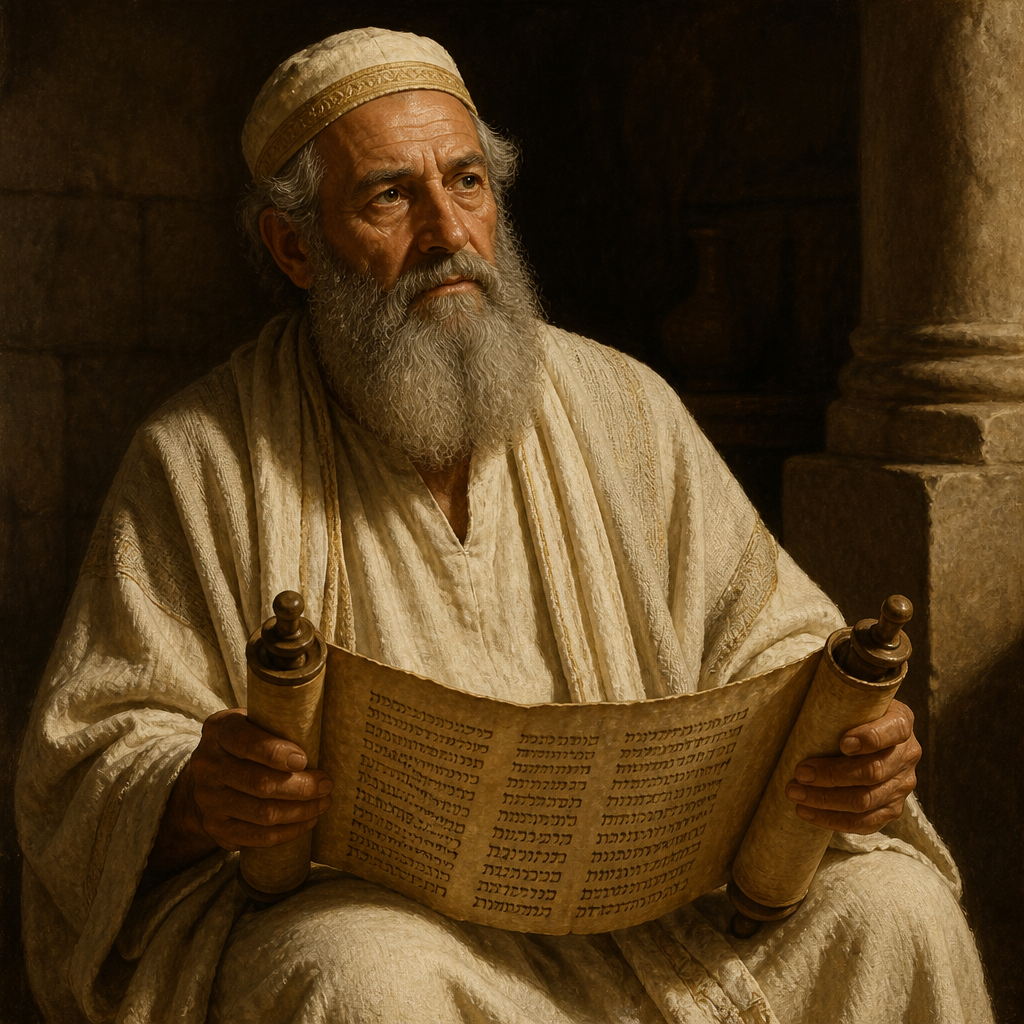 Oil-painting style portrait of Abdi, Levite of the Divided Monarchy, Levite ancestor in the genealogy of the temple singer Ethan