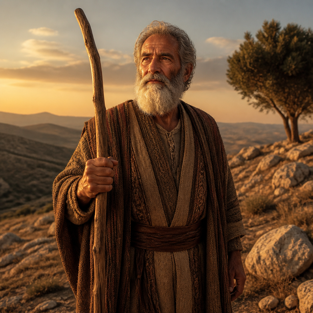 Oil-painting style portrait of Abihail, Gadite of the Divided Monarchy, Gadite patriarch and son of Huri who fathered seven sons listed in the chronicles of Israel