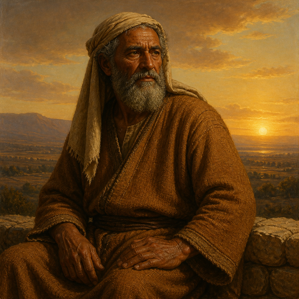 Oil-painting style portrait of Ahijah, Father of King Baasha, Patriarch whose son Baasha established the second dynasty of the northern Kingdom of Israel