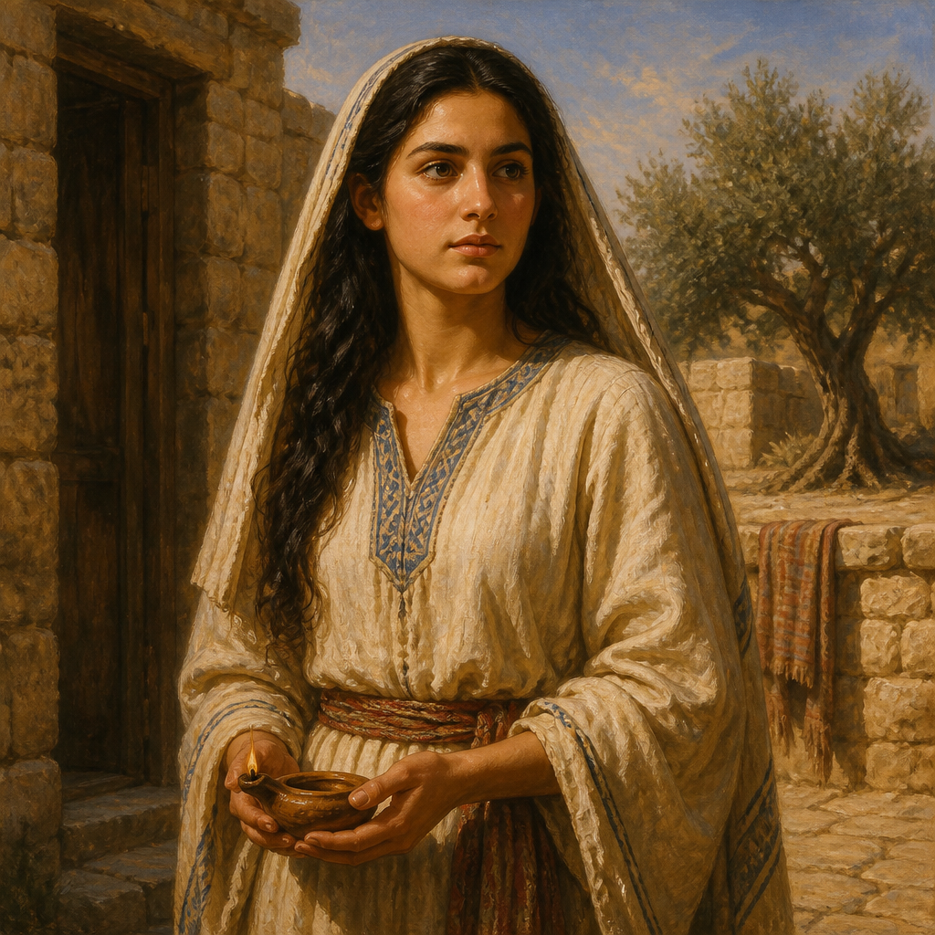 Oil-painting style portrait of Ahlai, Daughter of Sheshan, Daughter of Sheshan whose marriage preserved her father's lineage