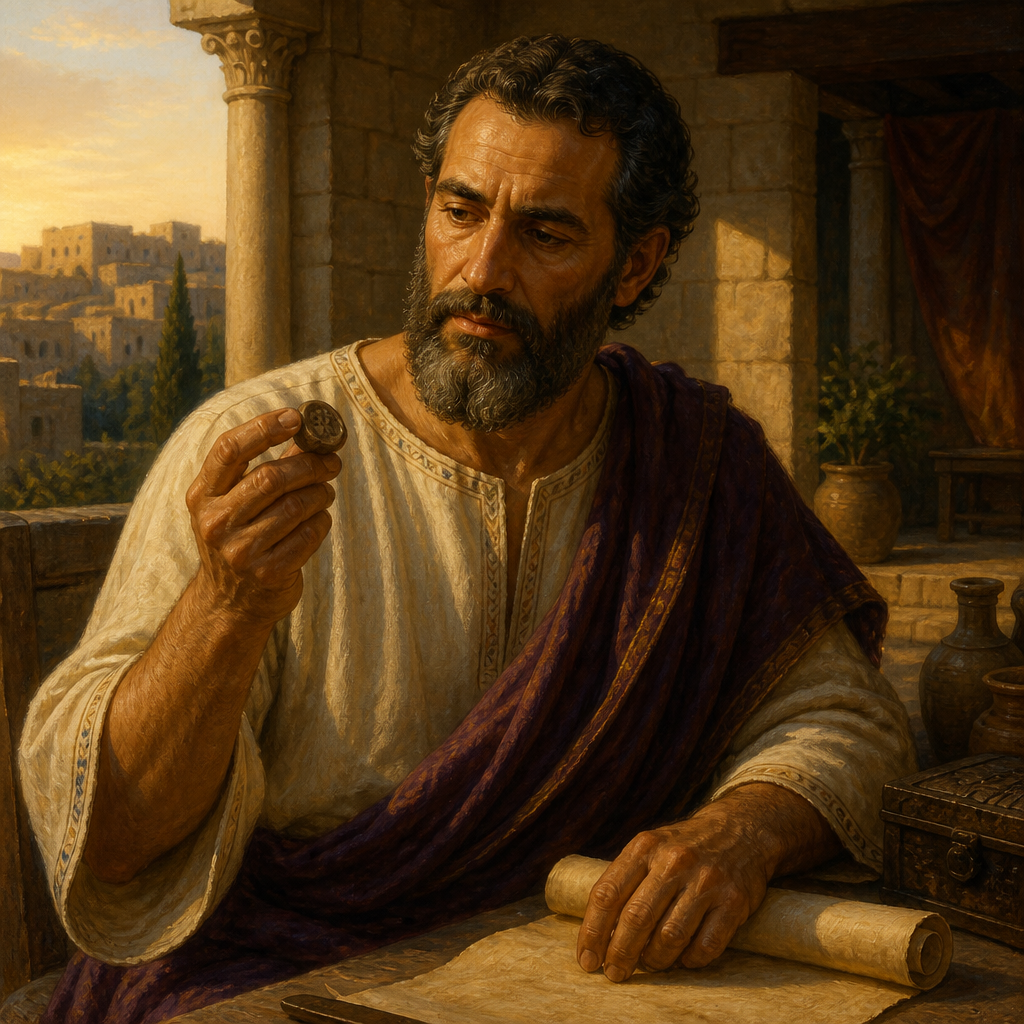 Oil-painting style portrait of Amariah, Great-Grandfather of Zephaniah, Great-grandfather of the prophet Zephaniah and son of Hezekiah