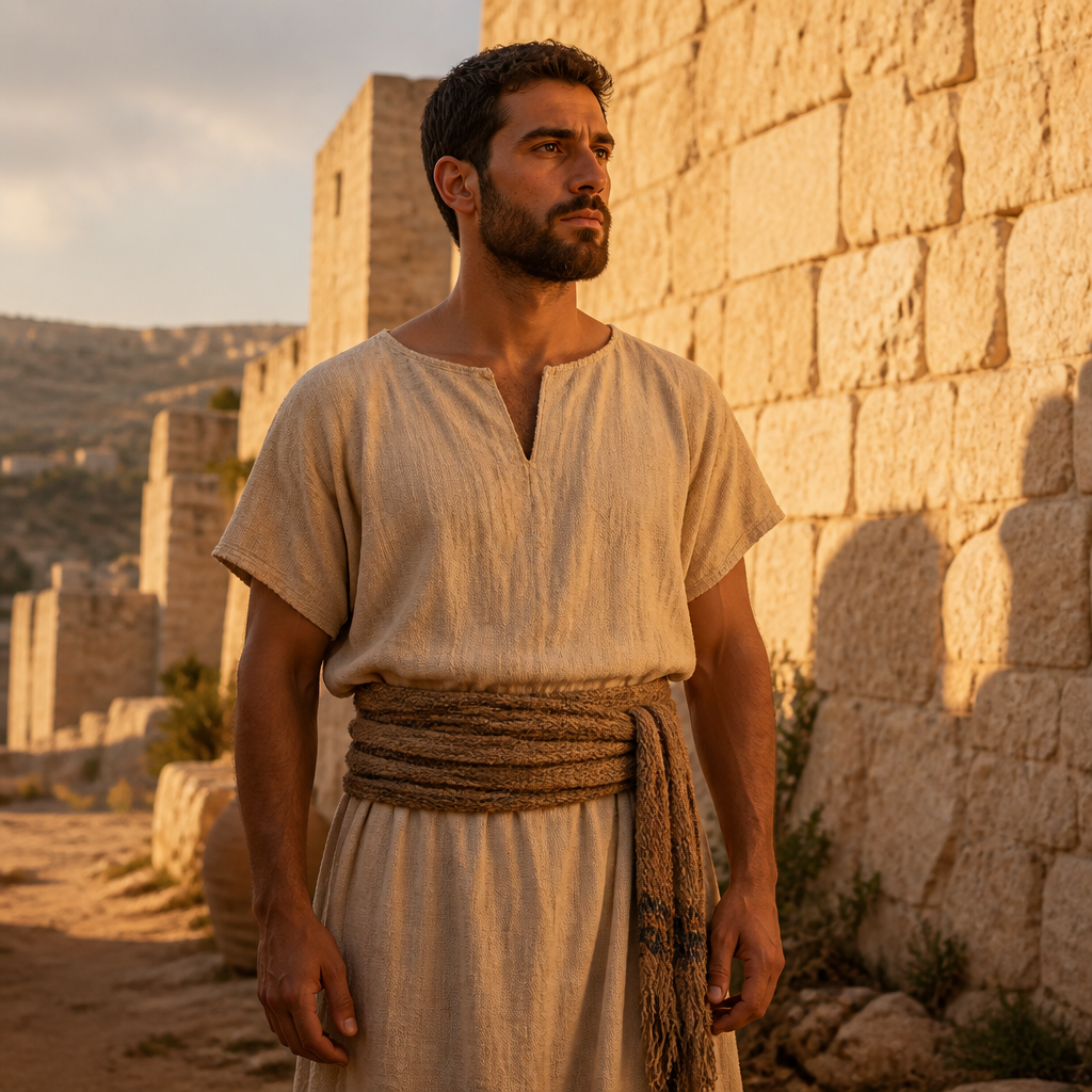 Oil-painting style portrait of Amnon, Son of Shimon, Son of Shimon and a descendant of the tribe of Judah