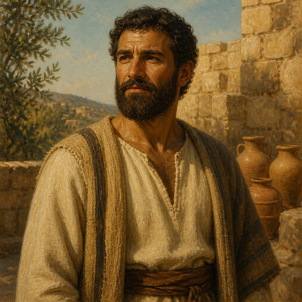 Oil-painting style portrait of Anub, Judean descendant of Koz recorded in the genealogies of 1 Chronicles