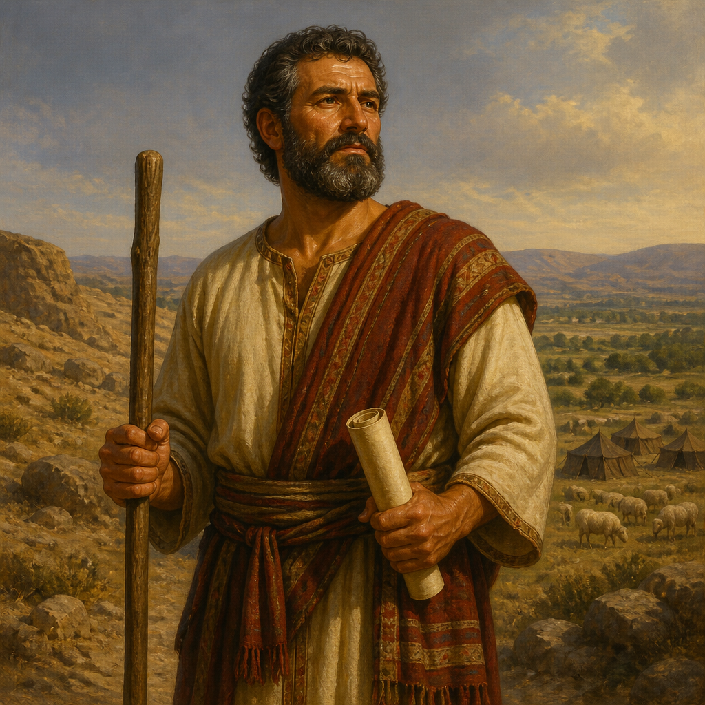 Oil-painting style portrait of Asaiah, Simeonite Prince of the Divided Monarchy, Simeonite prince mentioned in the genealogical records of the tribe of Simeon