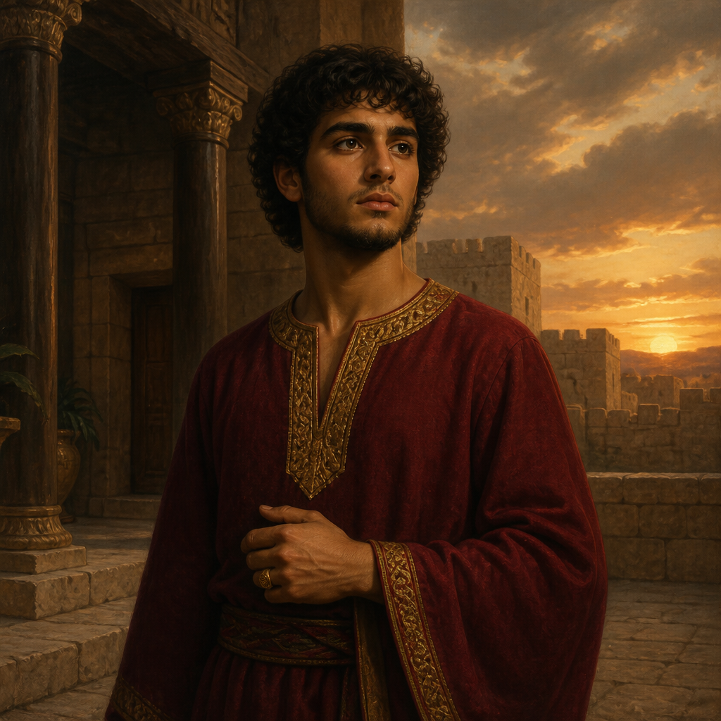 Oil-painting style portrait of Attai, Son of Rehoboam, Prince of Judah and son of King Rehoboam and Maacah