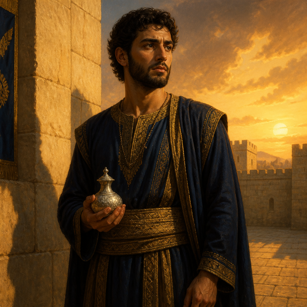 Oil-painting style portrait of Azariah, Son of Jehoshaphat, Prince of Judah and son of Jehoshaphat who was murdered by his brother King Jehoram