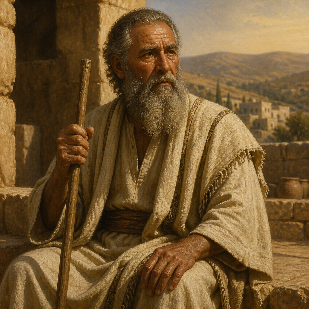 Oil-painting style portrait of Azzur, Father of Hananiah, father of the Gibeonite prophet Hananiah