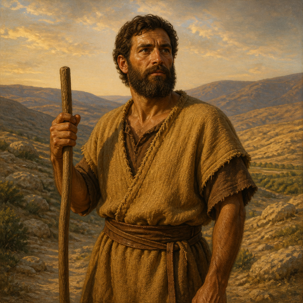 Oil-painting style portrait of Bedan, Son of Ulam listed in the genealogy of Manasseh