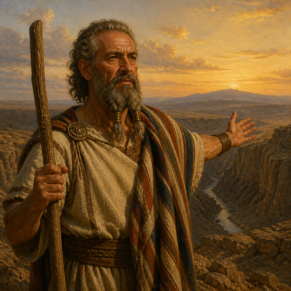 Oil-painting style portrait of Bela, Son of Azaz, Reubenite leader whose clan settled in Aroer and the regions around Nebo