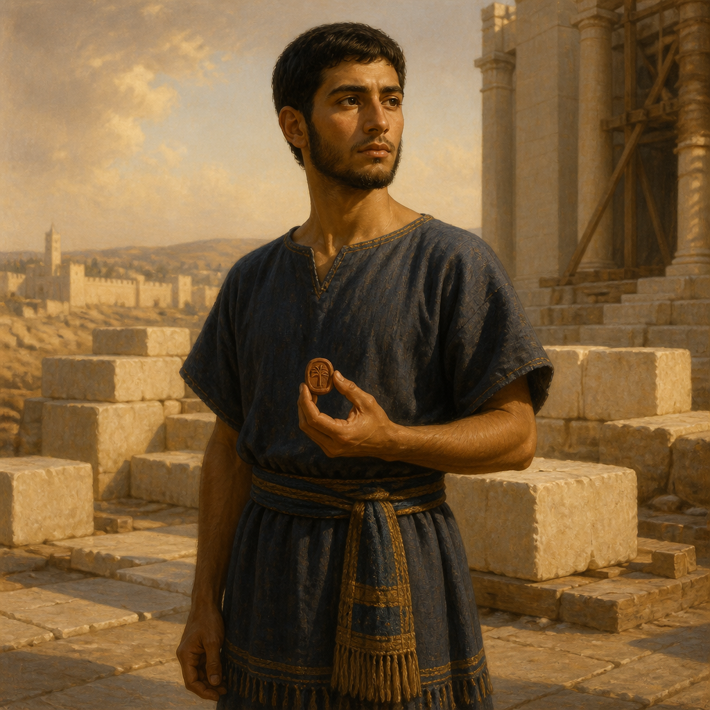 Oil-painting style portrait of Berechiah, Son of Zerubbabel, Son of Zerubbabel and member of the Davidic royal lineage