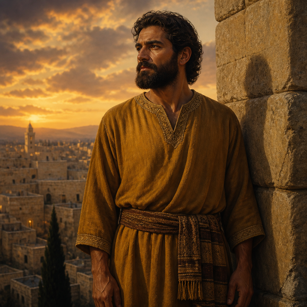 Oil-painting style portrait of Elam, Son of Shashak, Benjamite leader and son of Shashak listed in the genealogies of 1 Chronicles
