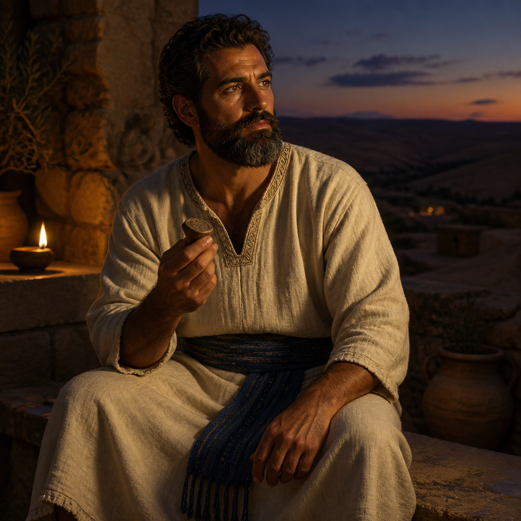 Oil-painting style portrait of Eleasah, Descendant of Judah, Judean descendant of Jerahmeel whose lineage is recorded in 1 Chronicles