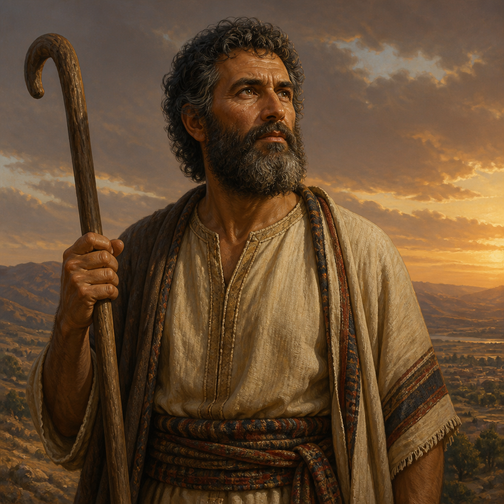 Oil-painting style portrait of Elioenai, Leader of Simeon, Simeonite leader listed in the genealogies of the Divided Monarchy