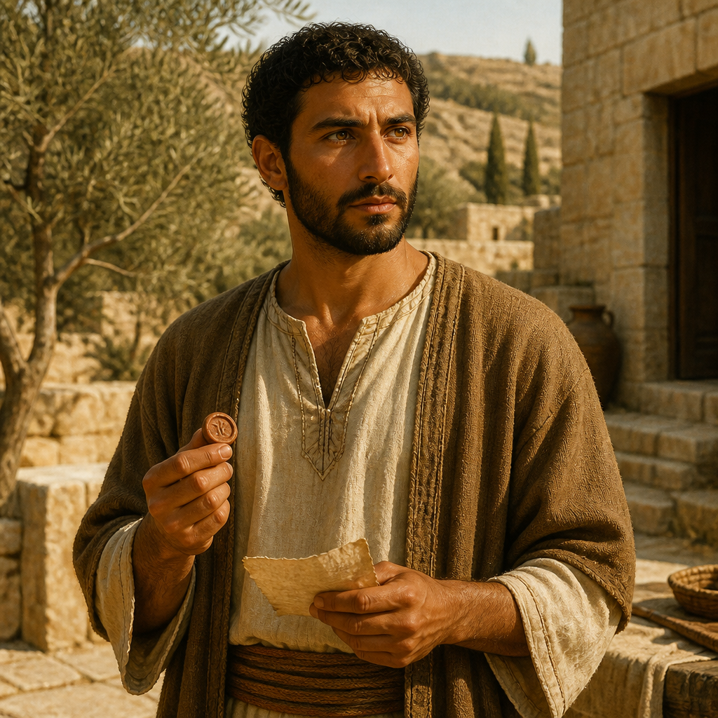 Oil-painting style portrait of Epher, son of Ezrah, son of Ezrah and member of the tribe of Judah recorded in the book of Chronicles