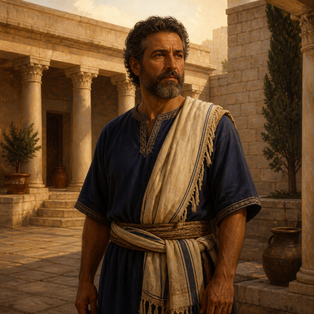 Oil-painting style portrait of Ephlal, Judean descendant mentioned in the genealogical records of 1 Chronicles